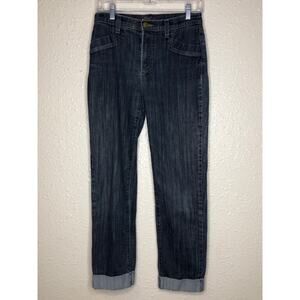 NYDJ woman’s sz 4 cuffed ankle length jeans, medium wash, mid-rise